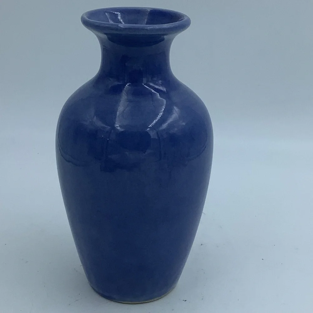 Vintage Brinn’s Pittsburgh Hand-painted Blue Vase